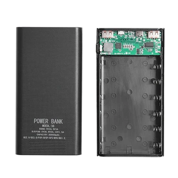 18650Battery Power Bank Box 18W greito įkrovimo LCD ekranas 20000Mah maitinimo plokštė, skirta 6X18650 akumuliatoriui 