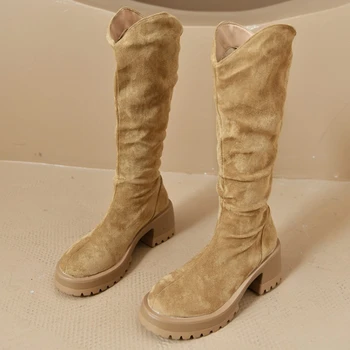 2023 Žiema Nauja apvali galvutė Kieta stora dugnas Neperšlampama platforma, dėvinti moteriškus universalius patogius moteriškus batus
