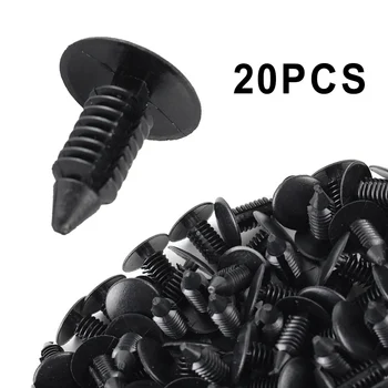 20Pcs 8mm automobiliniai spaustukai Sparno buferio skydo laikiklis Juodas kniedės stūmimo kaištis Ford 388577S W705589-S300 skirtas Chrysler 6030441