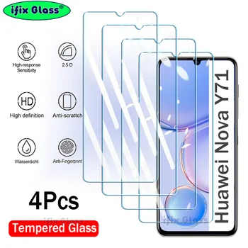 4Pcs grūdintas stiklas skirtas Huawei Nova Y71 Y91 Y61 Y70 Y90 Y60 Y70 Plus viso dangtelio ekrano apsaugos apsauginė stiklo plėvelė