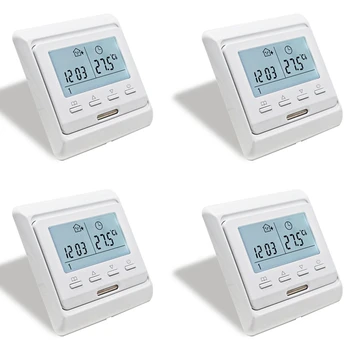 4X 16A 230V LCD programuojamas šiltas grindų šildymas Kambario termostatas Termoreguliatorius Temperatūros reguliatorius Rankinis mechaninis