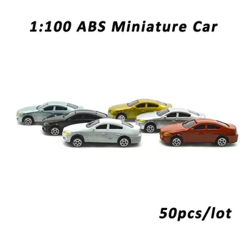 50vnt 1:100 mastelio miniatiūrinių automobilių modelis ABS dažytų transporto priemonių žaislai Architektūra Statybinės medžiagos 