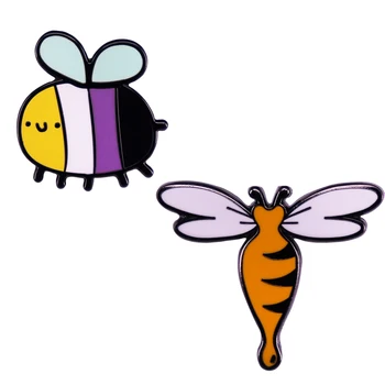 A2433 Kūrybinis animacinis filmas Miela vaivorykštė LGBT bičių metalo sagė Mada Paprasta vabzdžių ženkliukas Krepšys Atvartas Smeigtukas Priedai Papuošalų dovana