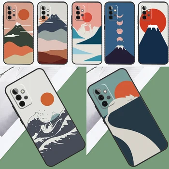 Abstract Cat Mount Fuji Japan Landscape for Samsung Galaxy A34 A54 A14 A71 A51 A13 A23 A33 A53 A73 A12 A22 A52 A32 Telefono dėklas