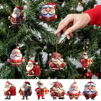 Akrilinės kalėdinės dekoracijos Kūrybinis daugiaspalvis automobilio ornamentas Animacinis filmas Kalėdų senelio vakarėlis Reikmenys Subtilūs kabantys pakabukai