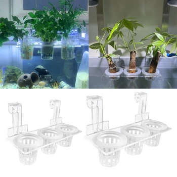 Akvariumo augalų stovas su kabliukais emersed augalų akvaponinėms dekoracijoms