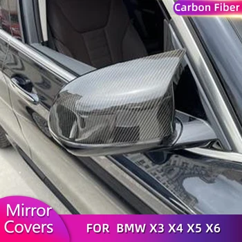 Anglies pluošto automobilių veidrodėlių dangteliai BMW X3 G01 X4 G02 X5 G05 X6 G06 xDrive30i 2019-2022 m. lenktynių pakaitinio šoninio veidrodžio apvalkalas