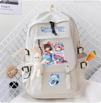 Anime Touhou projektas Hakurei Reimu Cirno mokyklinio krepšio kuprinė Didelės talpos krepšys per petį Cosplay studento dovana paaugliams B023