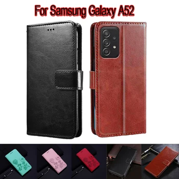 atverčiamas dėklas, skirtas Samsung Galaxy A52 SM-A525M A525F dangtelio telefono apsauginis apvalkalas Funda dėklas, skirtas Samsung a52 52 piniginės odinė knyga