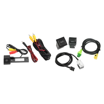 Automobilio atbulinės eigos stovėjimo aikštelės galinio vaizdo kamera su automobilio USB AUX jungiklio kabeliu USB garso adapteris RCD510 RNS315