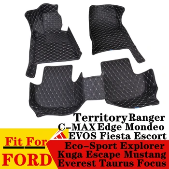 Automobilių grindų kilimėliai FORD C-MAX KUGA Escape Taurus Mondeo Fiesta Focus EDGE Everes Mustang Neperšlampamas priekinis ir galinis grindų kilimas