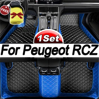 Automobilių grindų kilimėliai Peugeot RCZ T75 2009~2015 Prabangūs odiniai kilimėliai Kilimėliai Patvarus trinkelių rinkinys Automobilių aksesuarai Interjero dalys 2010