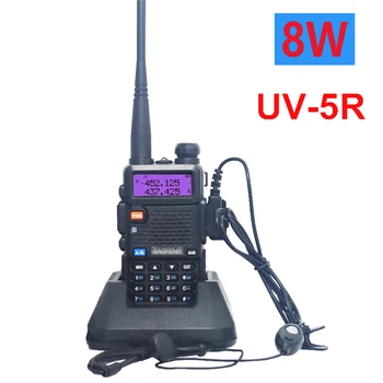 Baofeng UV-5R 8W True High Power 8 Watts Galingas racija Talkie Long Range 10km FM dvipusis radijas CB nešiojamieji uv5r medžiokliniai radijo imtuvai