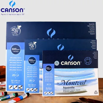 Canson Montval 300g Akvarelės tapybos popierius 20Sheets Rankomis dažytas Aquarelle vandens spalvų knygų bloknotas tapybos meno reikmenims