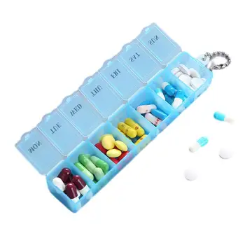 Clear 7 Day Pill Medicine Box Weekly Tablet Holder Storage Organizer Container Case Pill Box Splitters Mini 7 Cells Pill Boxes