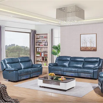 Daugiafunkcis karvės kailis didelė svetainės sofa moderni paprasta pirmos klasės atlošiama salono sofa