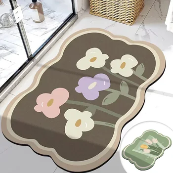 Diatominis purvas Neslidus durų kilimėlis Sugeriantis gėlių spausdinimas Dekoratyvinės virtuvės grindys Kilimų apdaila Įėjimas dekoratyvinis