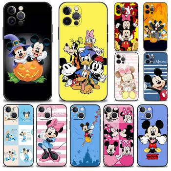 Disney Mickey ir Minnie pelė, skirta iPhone 15 8 Plus XS 12 14 XR 13 Pro Max 7 x 11 SE2022 5S SE2 6S SE Mini telefono dangtelio originalas