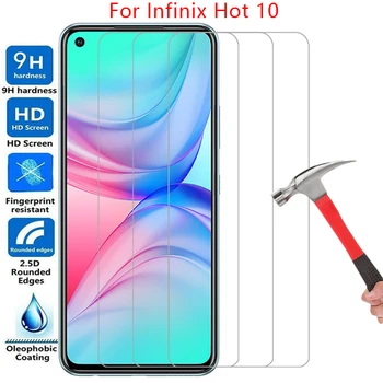  ekrano apsauga, skirta infinix hot 10 apsauginiam grūdintam stiklui ant infinity hot10 telefono plėvelės glas 9h ifinix infini infinx infnix infnix