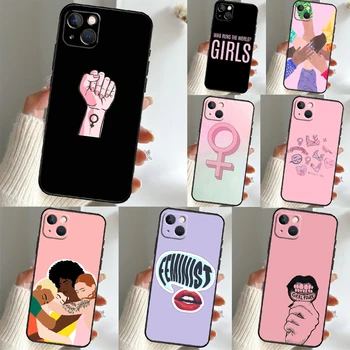 Feminist Girl Power Moteriškas telefono dėklas, skirtas iPhone 12 11 13 14 15 Pro Max Mini X XS XR 7 8 Plus SE 2022 smūgiams atsparus dangtelis