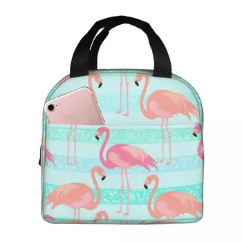 Flamingai Nešiojama aliuminio folija Sutirštinta izoliacija Pietų krepšys 8.5x5x8 colių