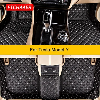 FTCHAAER Custom automobilių grindų kilimėliai Tesla Model y Auto Carpets Foot Coche Accessorie