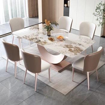 Itališka lengva prabangi roko plokštė Stačiakampis aukščiausios klasės valgomojo stalas Modernus paprastas naujas buitinis mažas vienetas baldai YX50DT