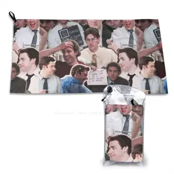 Jim Halpert-The Office Soft Microfiber Fabric Face Towel Steve Carell Prison Mike Tumblr Funny Actor Tv Show Humor Humor Silly
