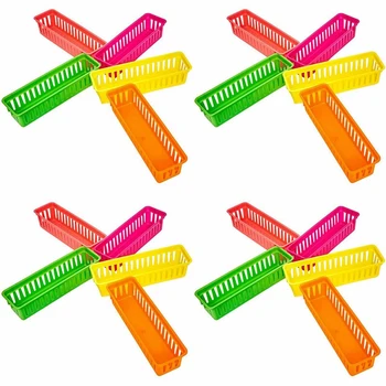 Klasės pieštukų organizatorius pieštukų krepšelis arba pieštukų krepšelis, įvairios spalvos, atsitiktinės spalvos (20 pakuotė)