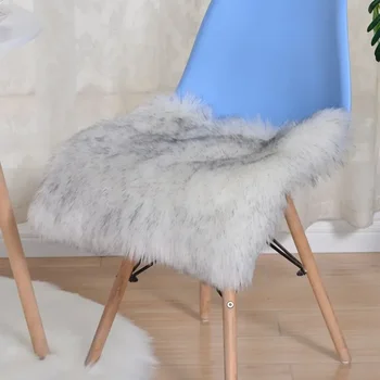 Kėdės kilimėlis Sėdynės padas SkinFur Area kilimėliai Šilta dirbtinė tekstilė Minkštas avikailis Kilimėlis Kėdės pagalvėlė Dekoravimas Vilna Šiltas plaukuotas kilimas