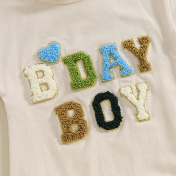 Kūdikio gimtadienio apranga Mergaitė Berniukas Trumpomis rankovėmis Gimtadienis Berniukas Mergaitė Spausdinti Burbulas Romper Brithday marškiniai Dovanų drabužiai