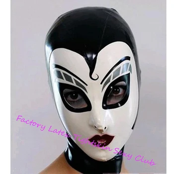 Latekso Cosplay kaukė Atviros akys Burna Nosis su apipjaustymais Kaukė Fetišas Guminis gaubtas Individualūs Helovino kostiumai moterims