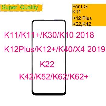 LG K22 K40 K11 K12 Plus jutiklinio ekrano skydelio priekinio išorinio stiklo objektyvo, skirto LG K42 K52 K62 LCD stiklui su OCA klijais, pakeitimas