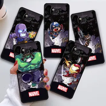 Marvel Cartoon Cute Ironmans Telefono dėklas, skirtas Xiaomi Mi Poco F5 X3 Pro M4 M5Pro C51 F3 X3NFC F4 K50 smūgiams atsparus minkštas silikoninis dangtelis