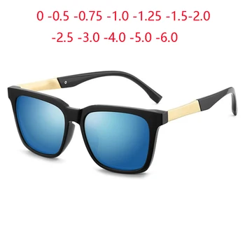 minus objektyvas Trumparegystė Akiniai nuo saulės Vyrai Poliarizuotas Anti-UV mėlynas lęšis kvadratas Vairavimo anti-akinimo receptiniai akiniai 0 -0,5 -0,75 iki -6