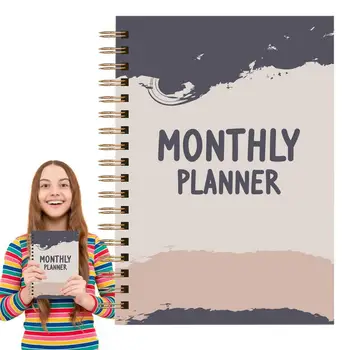 Monthly Planner Portable 2024 Planner Spiral Bound Time Management Planner with Memo Calendar Sections Gift for Child Kolegos