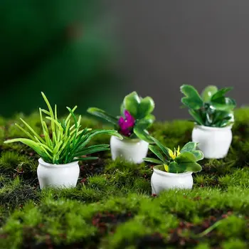 Naujas 1:12 Lėlių namelis Miniatiūrinis mini medis vazoninis žaliam augalui Vazonėlyje Lėlių namų baldai Namų dekoro modeliavimas Vazoniniai augalai