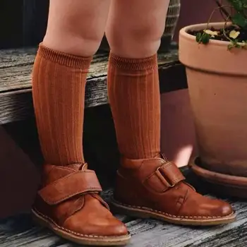 Naujos klasikinės kojinės kūdikiams Ispanijos vaikai Berniukai Mergaitės Medvilninė juostelė Minkšta kojinė Vaikai Kelio aukštos ilgos kojinės Mokyklinė uniforma Kojinė