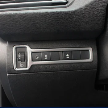 Nerūdijančio plieno priekinių žibintų jungiklio apdailos dangtelis Peugeot 308 308s 408 2015 2016 2017 Automobilių aksesuarai