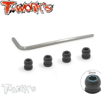 Original T works TE-156-4 7075-T6 Hard Coated Alum. 4.5mm Pivot Ball With 2mm Hex ( Serpent Project 4X ) 4vnt. Rc dalis