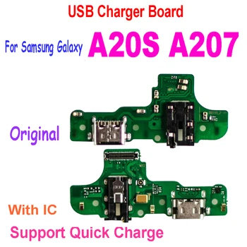 Originalus įkrovimo prievadas, skirtas Samsung Galaxy A20S A207 A2070 A207F USB įkrovimo doko jungties plokštės įkrovimo lankstus laidas, skirtas A20S