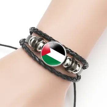 Palestinos vėliava Laikas odinės apyrankės Vyriškos ir moteriškos retro daugiasluoksnės austos karoliukų apyrankės Papuošalai Mados aksesuarai
