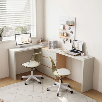 Reguliuojamas baltas biuro stalas Tuštybė Miegamasis Kampiniai stalčiai Kompiuterių stalai Europietiškas Mesa De Escritorio modernūs baldai