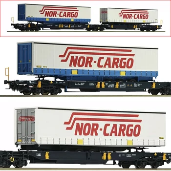 ROCO traukinio modelis 67389 HO 1/87 konteinerių transporteris NOR-CARGO dažymas