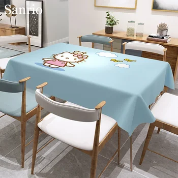 Sanrio Hello Kitty Stačiakampis namų ūkio valgomojo stalo viršelis Animacinis filmas Mielas studentų stalo bloknotas Kambario dekoracijos Vakarėlio stalo audinys