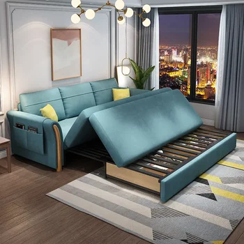 Sofa-lova, svetainė, daugiafunkcinis technologinis audinys, dvejopo naudojimo, sulankstomas, dviejų asmenų mažas vienetas, išplečiamas, ekonomiškas