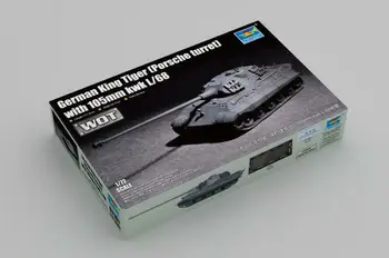 Trumpeterio modelis 07161 1/72 Vokietijos karaliaus tigro tankų rinkinių bokštelis su 105 mm statinės plastikiniu žaislu TH15530