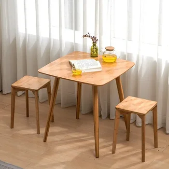 Valgomojo stalas Šiaurės šalių mažas kavos staliukas Arbatos staliukas Ins stiliaus kampas Diskusija Bambuko laisvalaikio stalas Paprasta moderni svetainė mesa