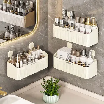 Vonios kambario laikymo lentyna Nėra štampavimo Sieninis tualeto praustuvas Sieninis kanalizacijos stovas Paprasta modernaus stiliaus kosmetika Tualeto reikmenų dėžutė