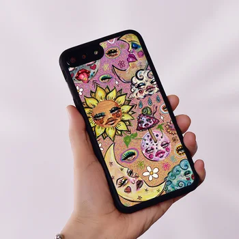 Wildflower silikoninis telefono dėklo dangtelis iPhone 6 6S 7 8 Plus X XS XR 11 12 13 14 Mini Pro Max psichodelinės drobės meno plakatas